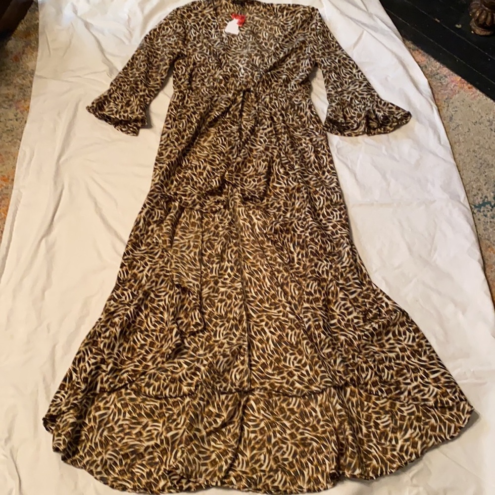 NWT Animal Print Gown Dress or Beach/Pool Cover Up XL